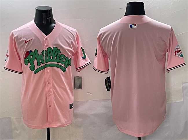 Men%27s Philadelphia Phillies Blank Pink Phanatic Limited Stitched Jersey